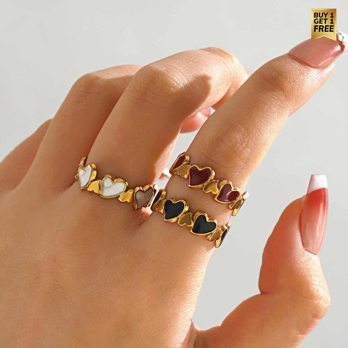 Gold-Tone Heart Ring Designs