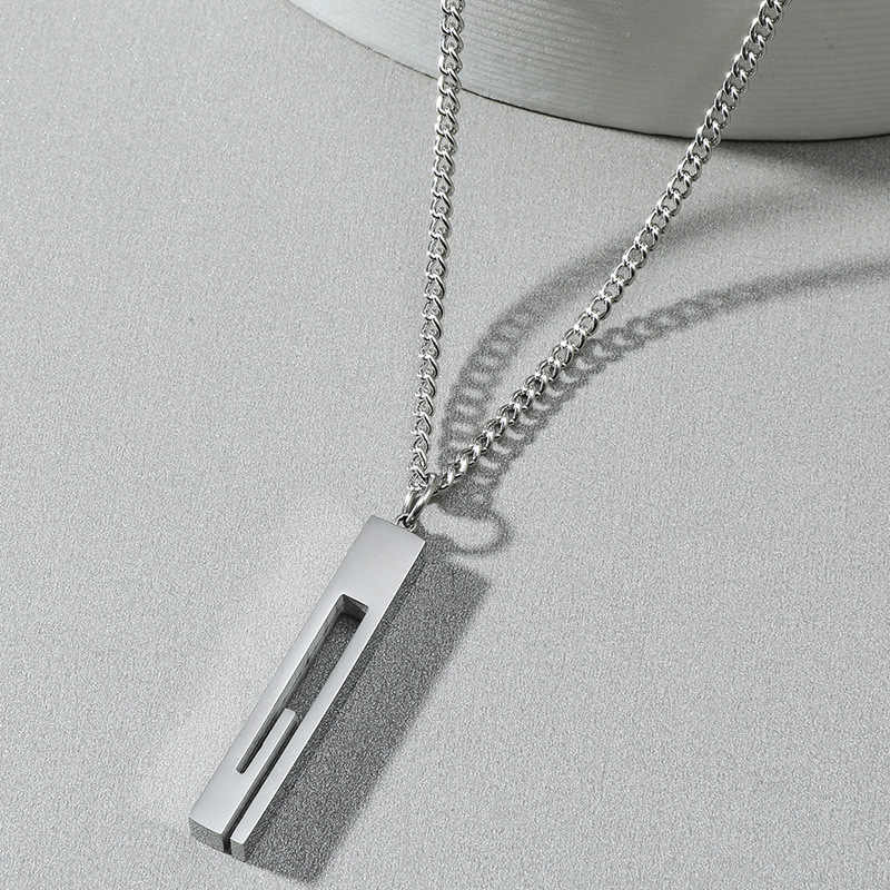 Silver-Tone Necklace with Pendant for Men