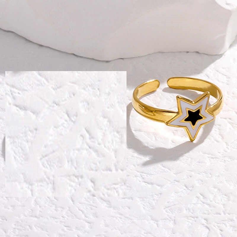 Gold-Tone Nested Star Ring for Women