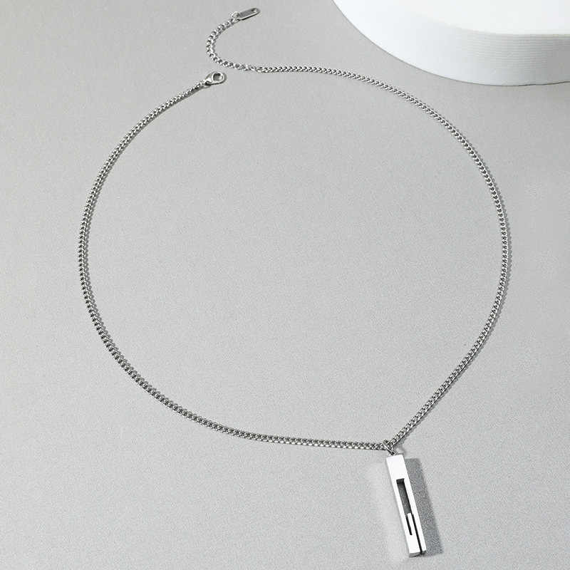 Silver-Tone Necklace with Pendant for Men