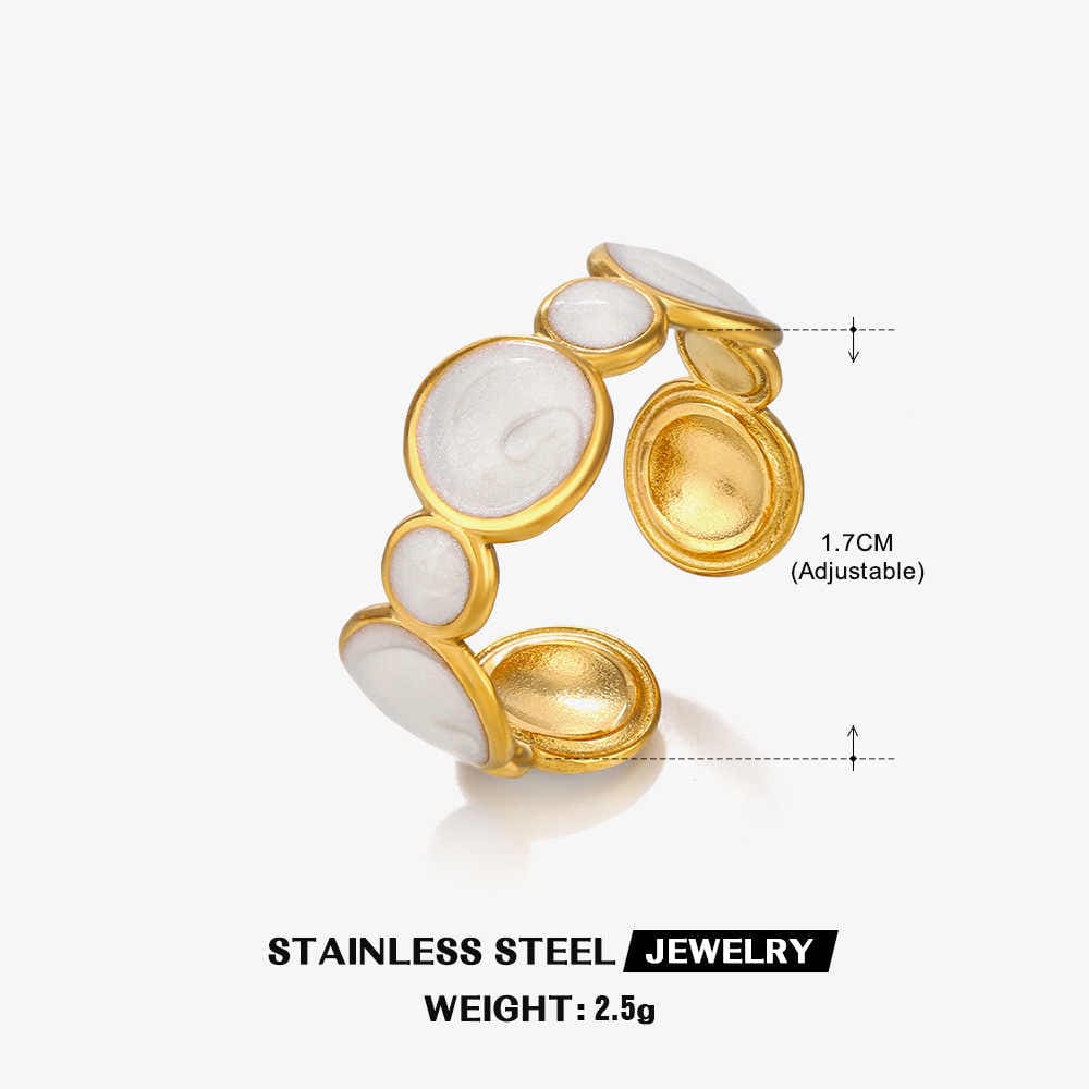 Gold-Tone Pale Medallion Ring